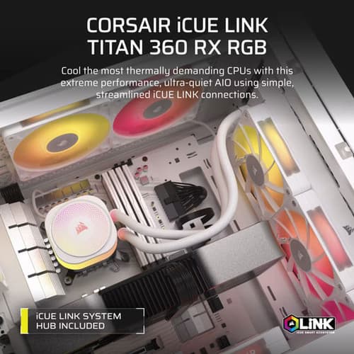 Corsair iCUE Link Titan 360 RX RGB 360mm CPU Liquid Cooler (White)